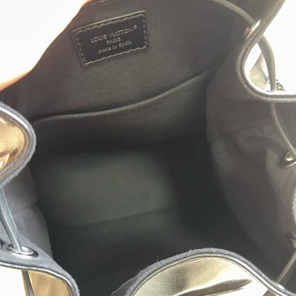 MONTSOURIS VIBE PM BACKPACK 30 IN BLACK LAMBSKIN SILVER CHAIN - Picture 4 of 16